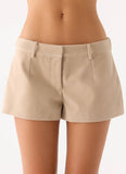 Jeremy Faux Suede Shorts Cream