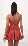 Chiffon Ruffled Dress in Rust