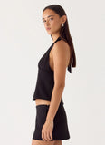 Rushing Around Halter Top Black