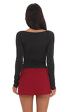 Side Slit Mini Skort in Maroon