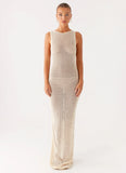 Beach House Crochet Maxi Dress White