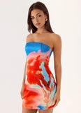 Yuha Strapless Mini Dress Twilight Petal