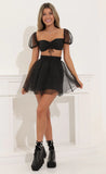Baby Doll Two Piece Set in Black Dots