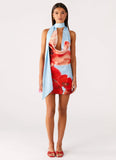 Heidi Mini Dress Turquoise Bloom