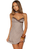 Arti Brown Stripe Micro Mini Dress