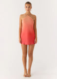 Palm Sugar Beaded Mini Dress Sunset Ombre