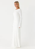 Elmont Long Sleeve Maxi Dress White
