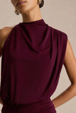 Umaira Burgundy High Neck Maxi Dress