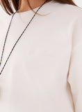 White Asymmetric Lace Hem T Shirt