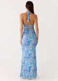 Last Sequence Maxi Dress Aqua Paisley