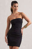 Indie Black Bodycon Bandeau Mini Dress With Cut Outs