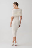 Zandie Cashmere Blend Knit Midi Dress Ivory