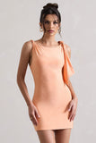 Cassie Coral Twisted Knot Mini Dress