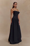 Janis Cotton Frill Maxi Dress Black