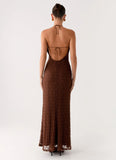 Promise Me Lace Maxi Dress Chocolate