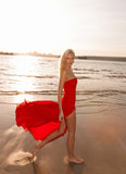 Eden Strapless Maxi Dress Red