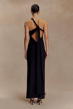 Philippa Knotted Crepe Maxi Dress Black