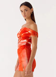 Moka Mini Dress Fire Petal