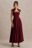 Scarlett Burgundy Square Neck Maxi Dress