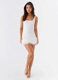 Belissa Sequin Mini Dress White