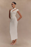 Anastasia One Shoulder Modal Midi Dress Ivory