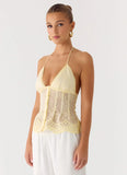 Non Stop Halter Top Butter Yellow