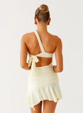 Not Your Fan Cut Out Mini Dress Yellow