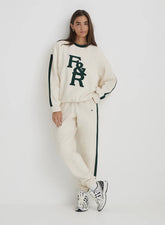 Cream 4th Branded Contrast Trim Jogger Sloane