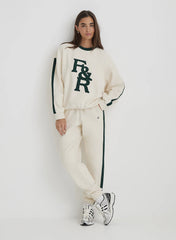 Cream 4th Branded Contrast Trim Jogger Sloane