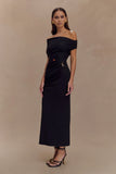 Kendra Scuba Jersey Midi Dress With Hardware Black