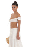 Off Shoulder Crop Top in White