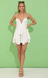 Striped Flare Dress in White