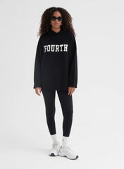 Black Oversized Fourth Knitted Hoodie