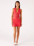 Calissa Haltherneck Mini Dress Coral