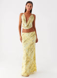 Kylo Low Rise Maxi Skirt Yellow Tie Dye