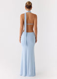 Warning Signs Maxi Dress Blue