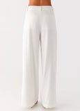 Delong Low Rise Linen Pants White