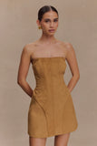 Andy Faux Suede Mini Dress Camel