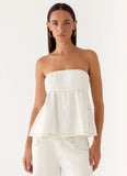 Nathan Denim Top White