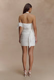 Claudine Taffeta Floral Mini Dress White