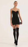 Velvet Hook and Eye Dress in Black