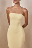 Ceremony Lemon Bandeau Maxi Dress