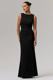Maxie Black Round Neck Maxi Dress With Back Detail