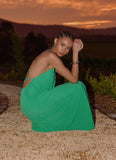 Tropic Muse Beaded Cowl Maxi Dress Green