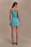 Esme Knit Mini Skirt Cyan Blue