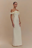 Nova Ruffle Off Shoulder Maxi Dress Ivory