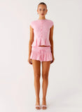 Landon Button Up Top Pink