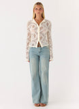 Orellia Long Sleeve Top Ivory