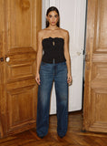 Black Tailored Bow Detail Corset