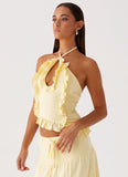 Mariella Linen Top Yellow
